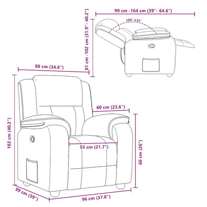 vidaXL Fauteuil relax Taupe Tissu
