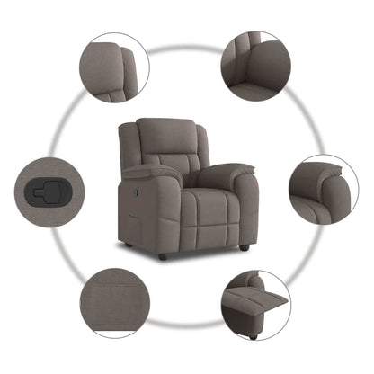 vidaXL Fauteuil relax Taupe Tissu