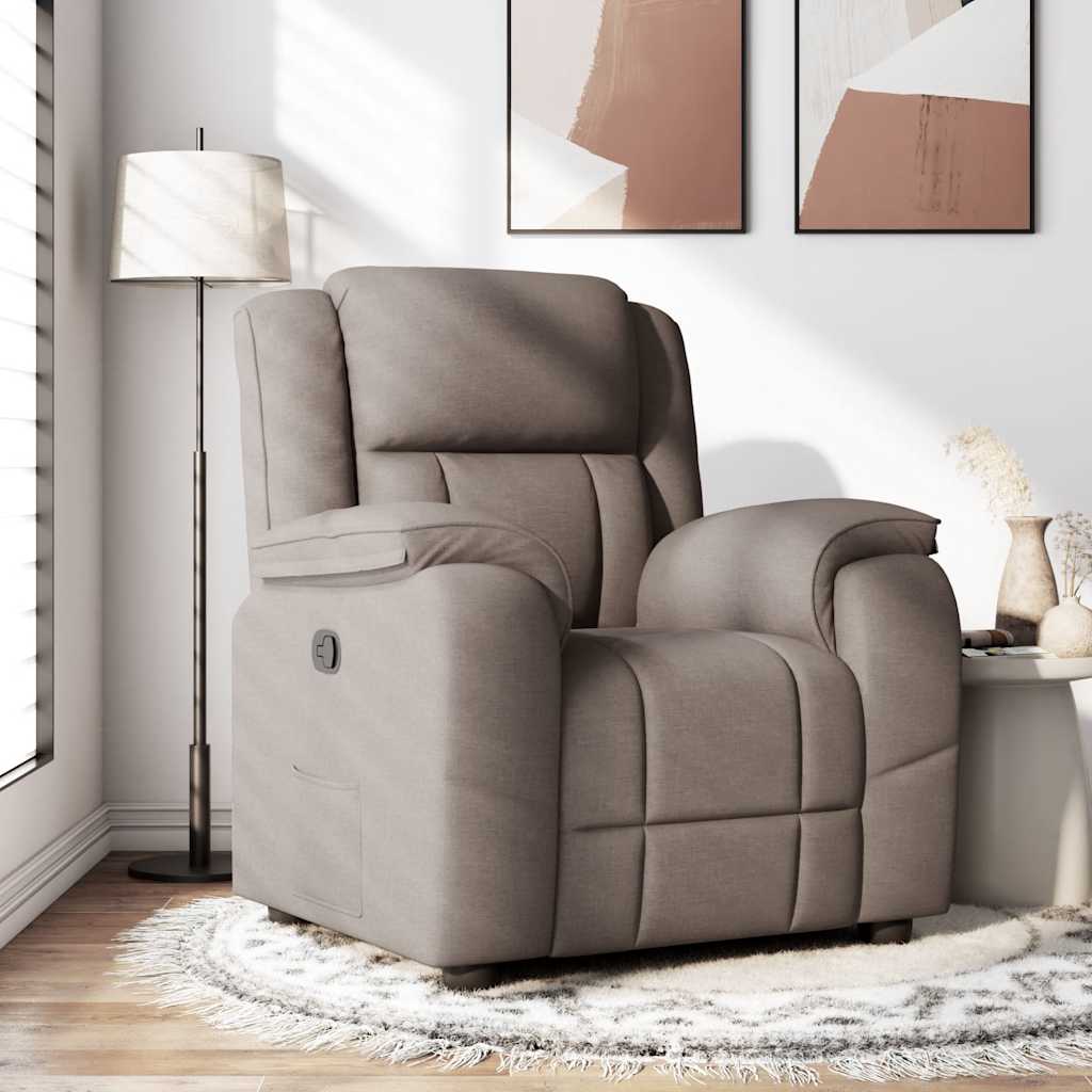 vidaXL Fauteuil relax Taupe Tissu