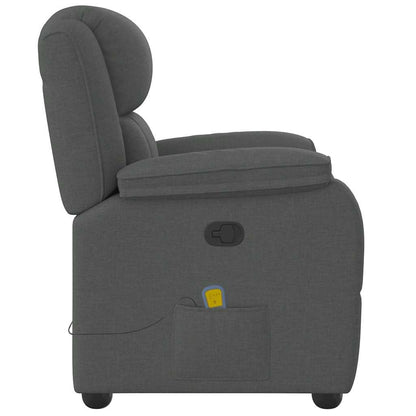 vidaXL Fauteuil de massage gris foncé en tissu