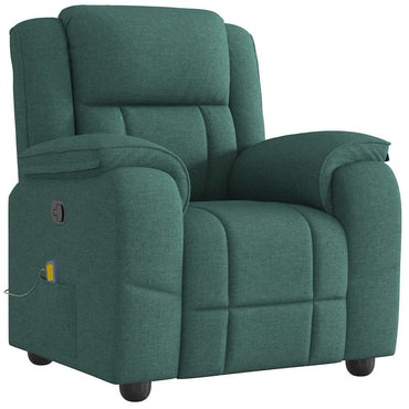 vidaXL Fauteuil de massage tissu vert foncé