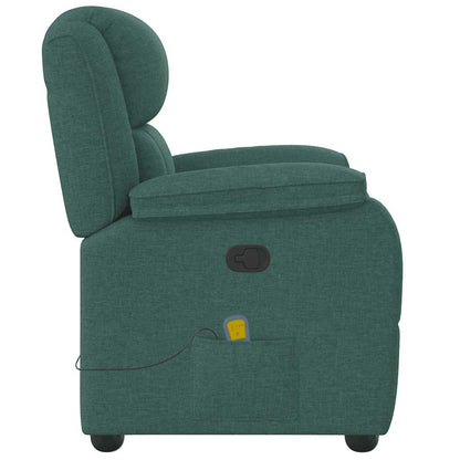 vidaXL Fauteuil de massage tissu vert foncé