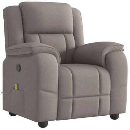 vidaXL Massagesessel Taupe Stoff