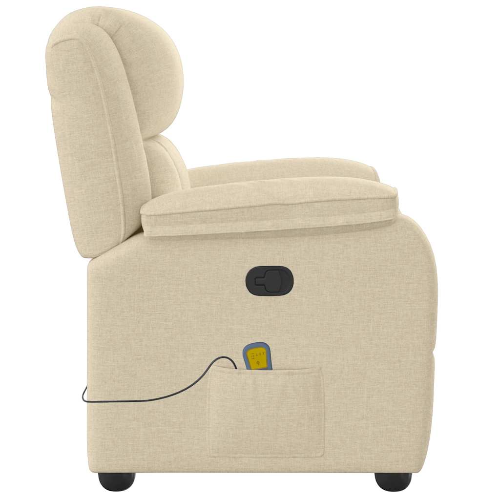 vidaXL Fauteuil de massage crème tissu