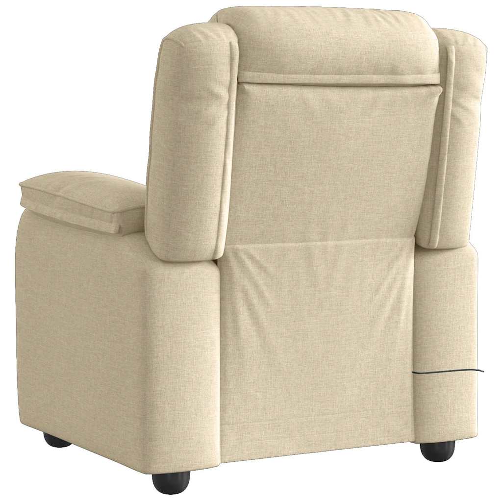 vidaXL Fauteuil de massage crème tissu