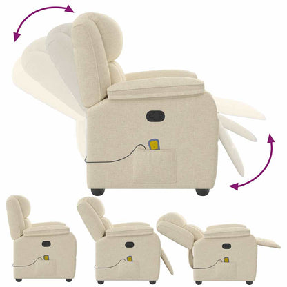 vidaXL Fauteuil de massage crème tissu