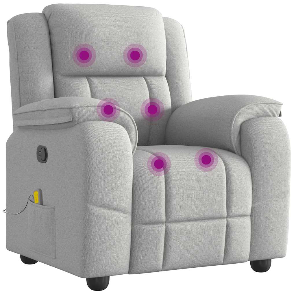 vidaXL Massagesessel Wolkengrau Stoff