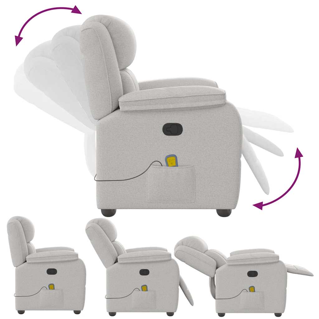 vidaXL Massagesessel Wolkengrau Stoff