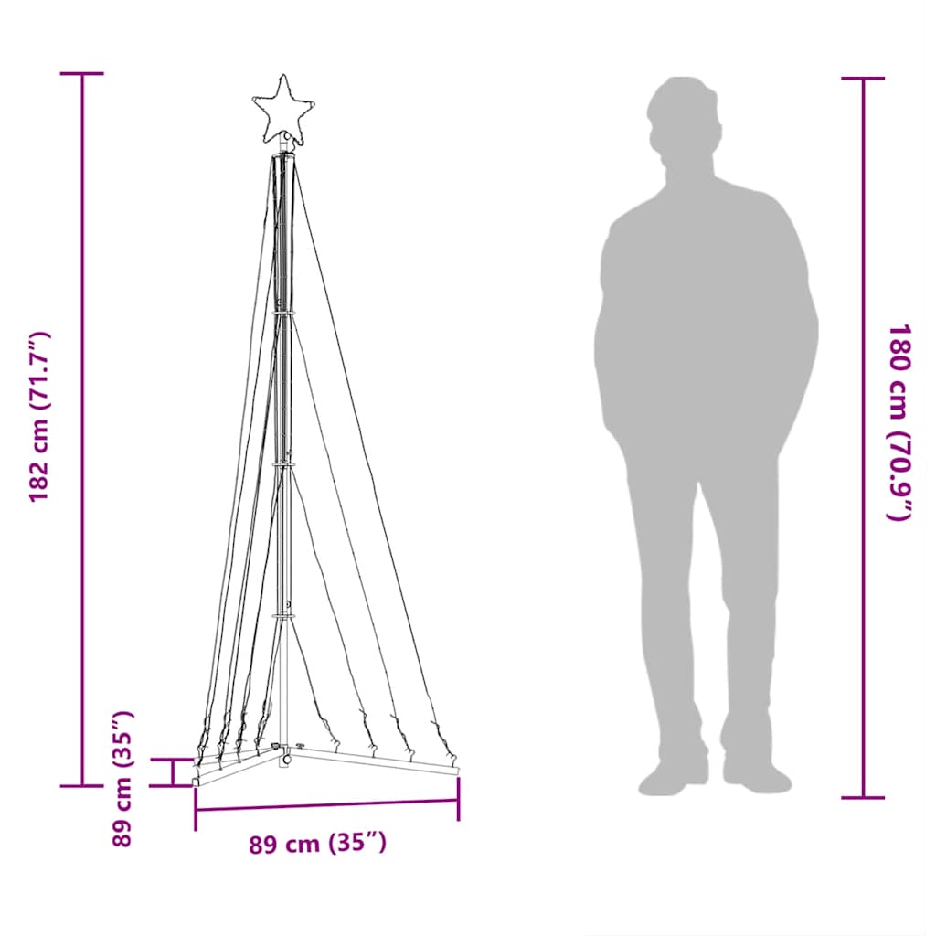 vidaXL LED Weihnachtsbaum 339 LEDs Warmweiß 182 cm