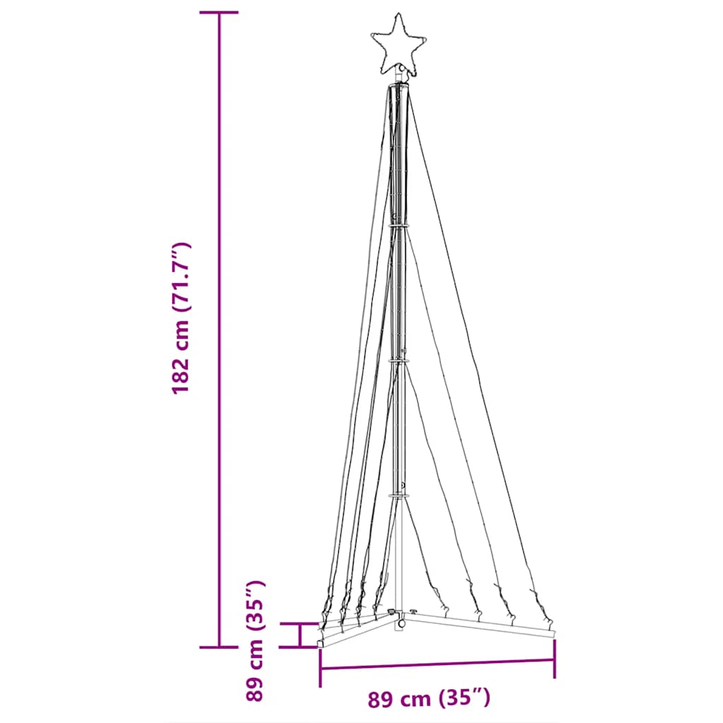 vidaXL LED Weihnachtsbaum 339 LEDs Warmweiß 182 cm
