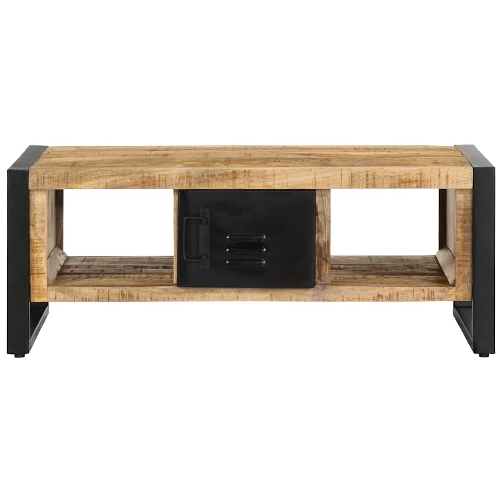 vidaXL Couchtisch 90x50x36 cm Raues Massivholz Mango