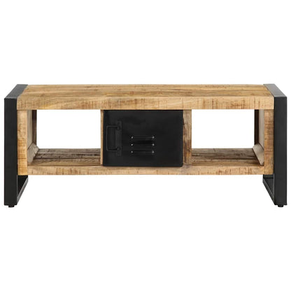 vidaXL Couchtisch 90x50x36 cm Raues Massivholz Mango