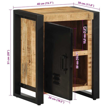 vidaXL Nachttisch 40x30x51 cm Raues Mangoholz