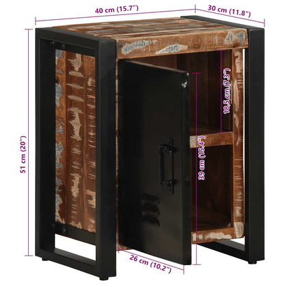 vidaXL Nachttisch Mehrfarbig 40x30x51 cm Altholz Massiv