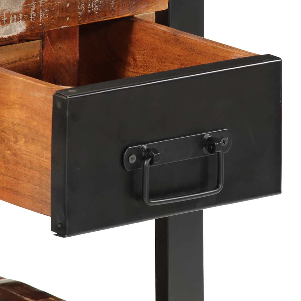 vidaXL Nachttisch Mehrfarbig 35x34x45 cm Altholz Massiv