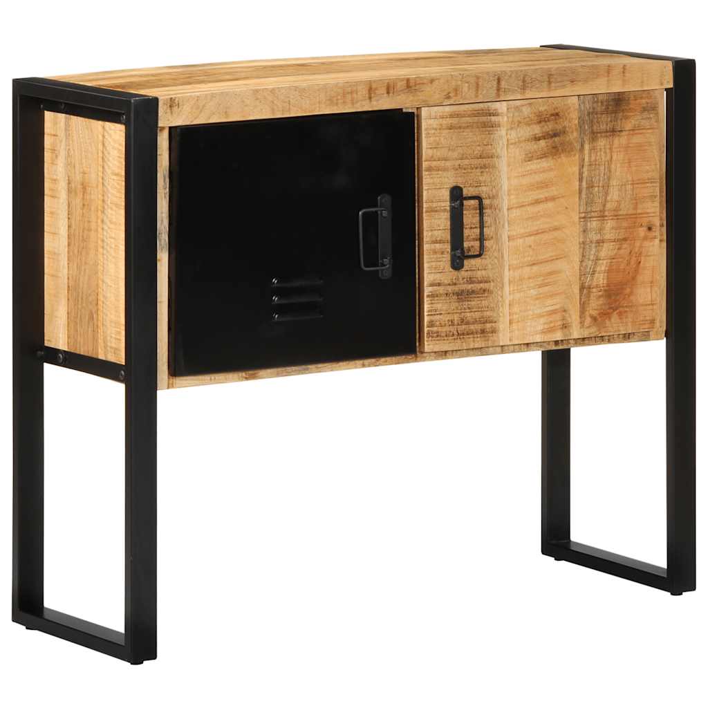 vidaXL Konsolentisch 90x35x75 cm Raues Massivholz Mango