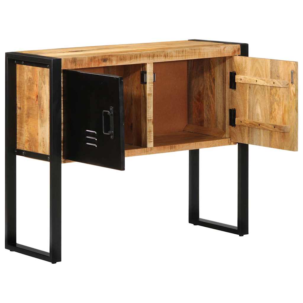 vidaXL Konsolentisch 90x35x75 cm Raues Massivholz Mango
