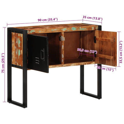 vidaXL Konsolentisch Mehrfarbig 90x35x75 cm Altholz Massiv