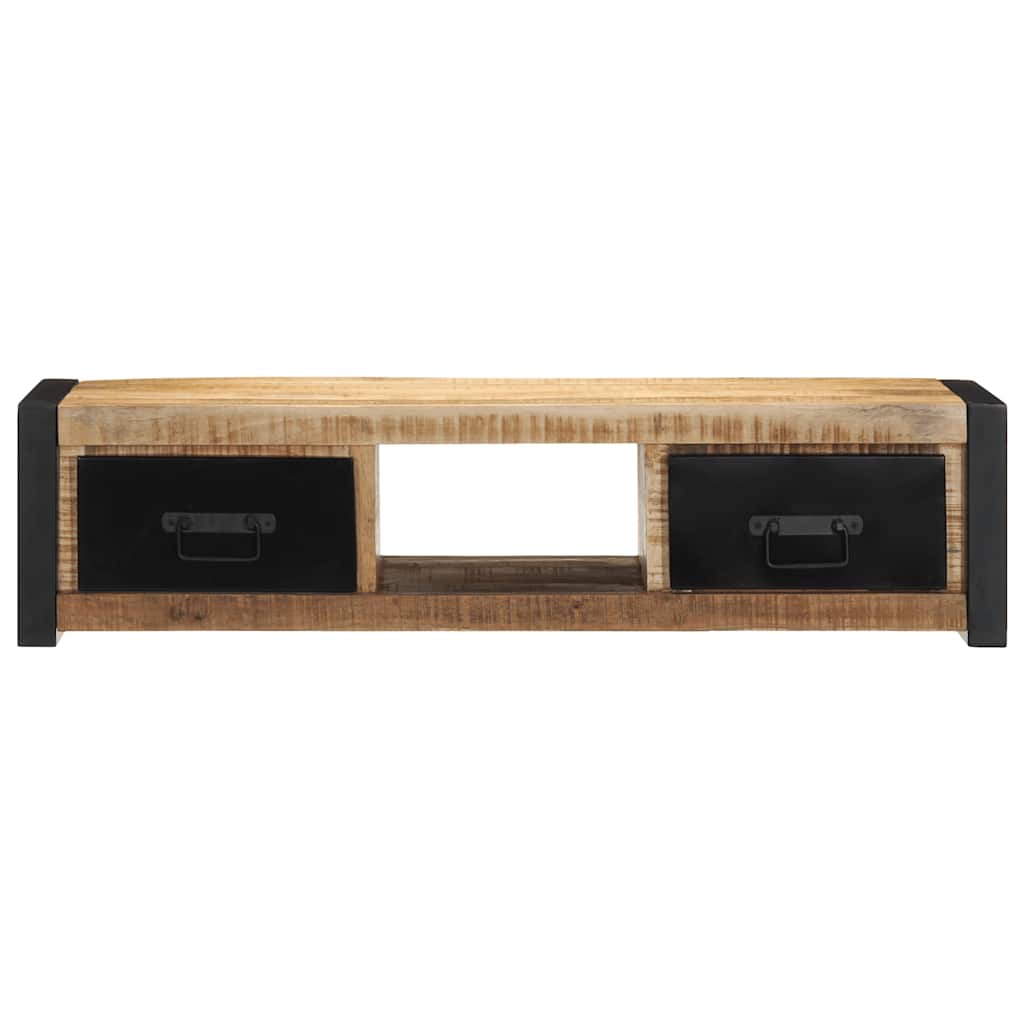 vidaXL TV-Schrank 100x30x25 cm Raues Massivholz Mango