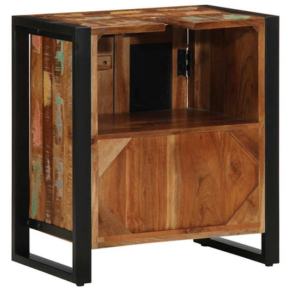 vidaXL Badezimmerschrank mit Regal Braun Massives upgecyceltes Holz