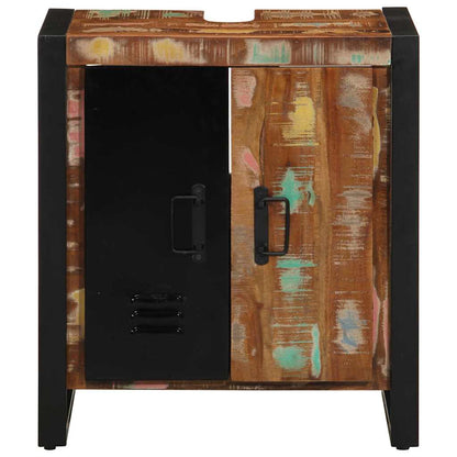 vidaXL Badezimmerschrank mit Regal Braun Massives upgecyceltes Holz