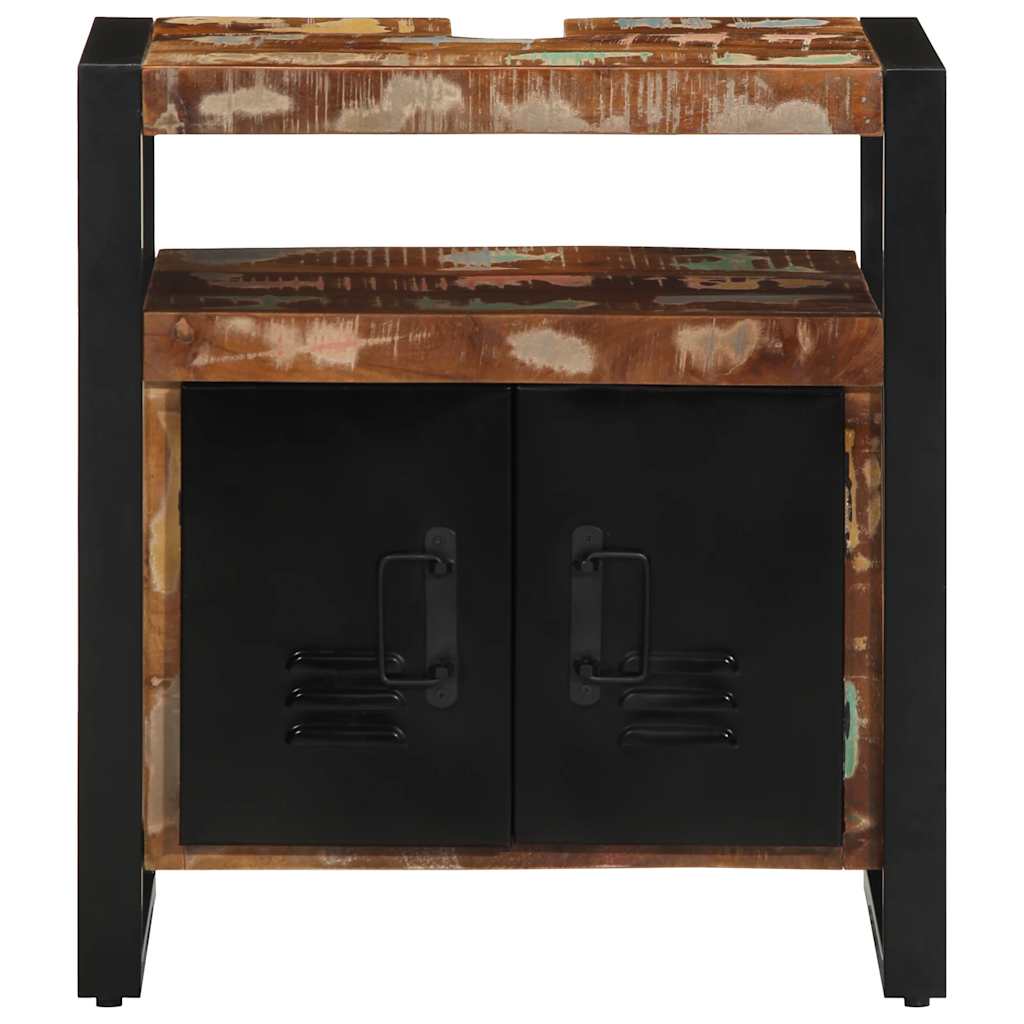 vidaXL Waschbeckenunterschrank 55x35x60 cm Altholz Massivholz