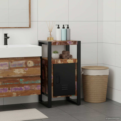 vidaXL Meuble de salle de bain avec étagère Marron Bois massif recyclé