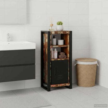 vidaXL Badezimmerschrank mit Regal Braun Massives upgecyceltes Holz