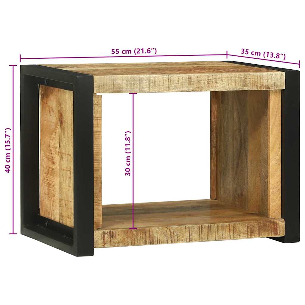 vidaXL Wandwürfel mit Speicher Braun 55 x 35 x 40 cm Massivholz Mango