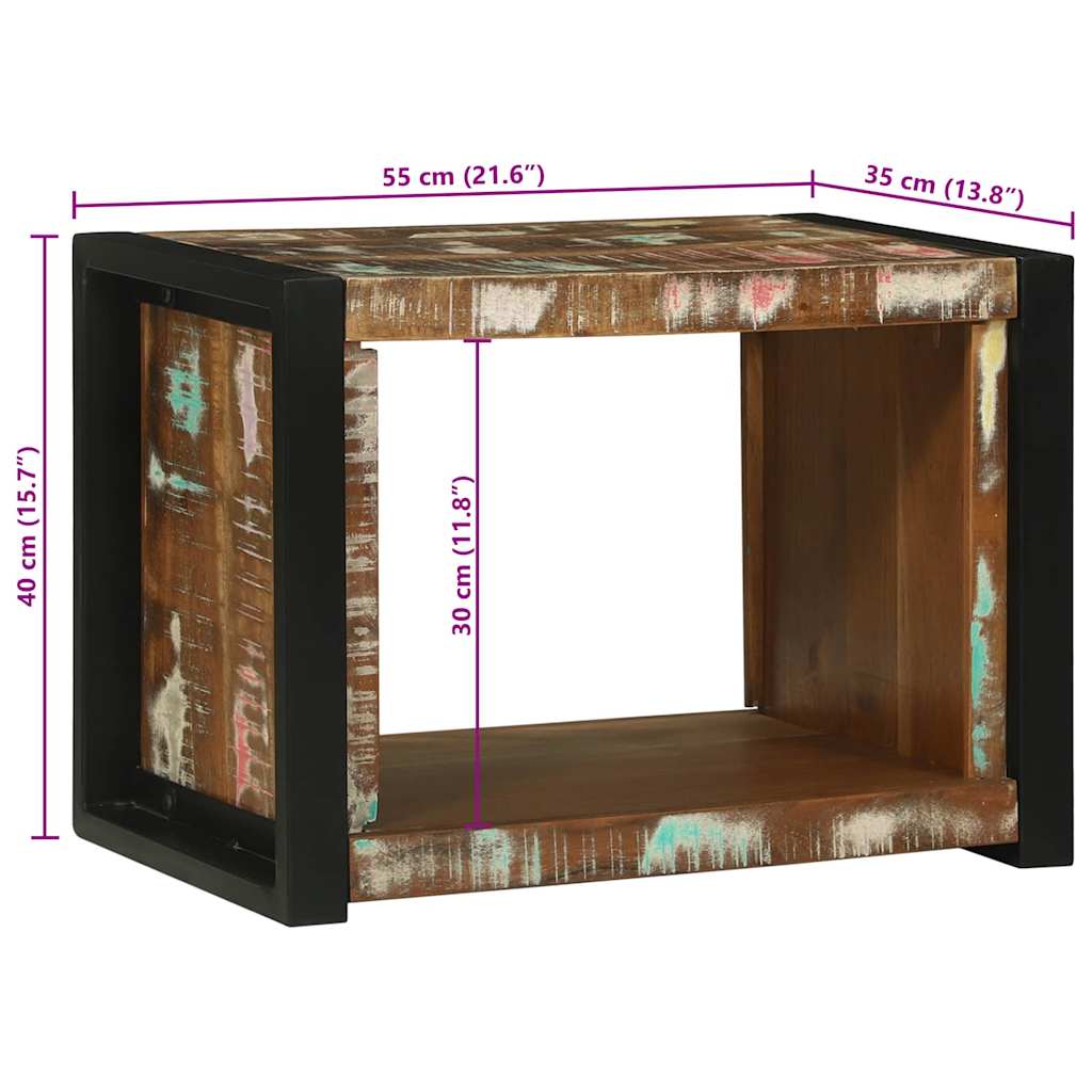 vidaXL Wandwürfel Braun 55 x 35 x 40 cm Massives upgecyceltes Holz