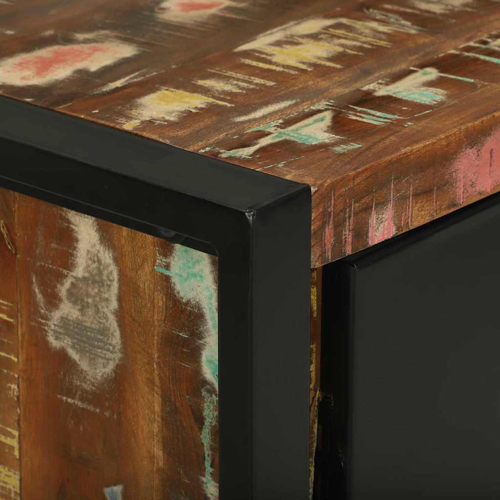 Waschbeckenunterschrank Braun Massives upgecyceltes Holz