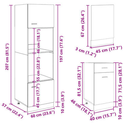 vidaXL 7-tlg. Küchenschrank-Set Lyon Sonoma-Eiche Holzwerkstoff
