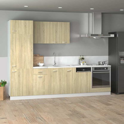 vidaXL 7-tlg. Küchenschrank-Set Lyon Sonoma-Eiche Holzwerkstoff