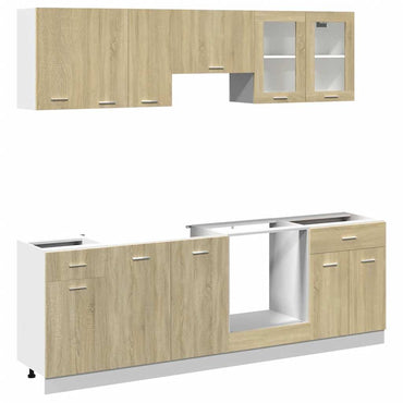 vidaXL 8-tlg. Küchenschrank-Set Lyon Sonoma-Eiche Holzwerkstoff