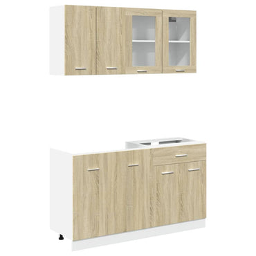 vidaXL 4-tlg. Küchenschrank-Set Lyon Sonoma-Eiche Holzwerkstoff