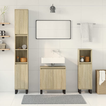 vidaXL Ensemble de meubles de salle de bain 3 pcs Chêne Sonoma Aggloméré