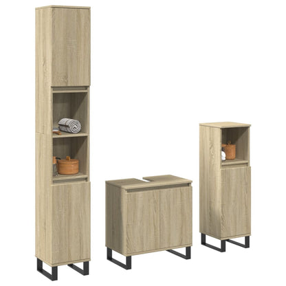 vidaXL Ensemble de meubles de salle de bain 3 pcs Chêne Sonoma Aggloméré