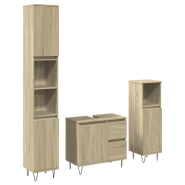 vidaXL Ensemble de meubles de salle de bain 3 pcs Chêne Sonoma Aggloméré
