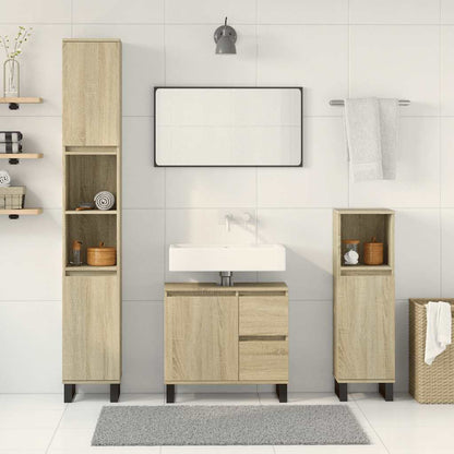vidaXL Ensemble de meubles de salle de bain 3 pcs Chêne Sonoma Aggloméré