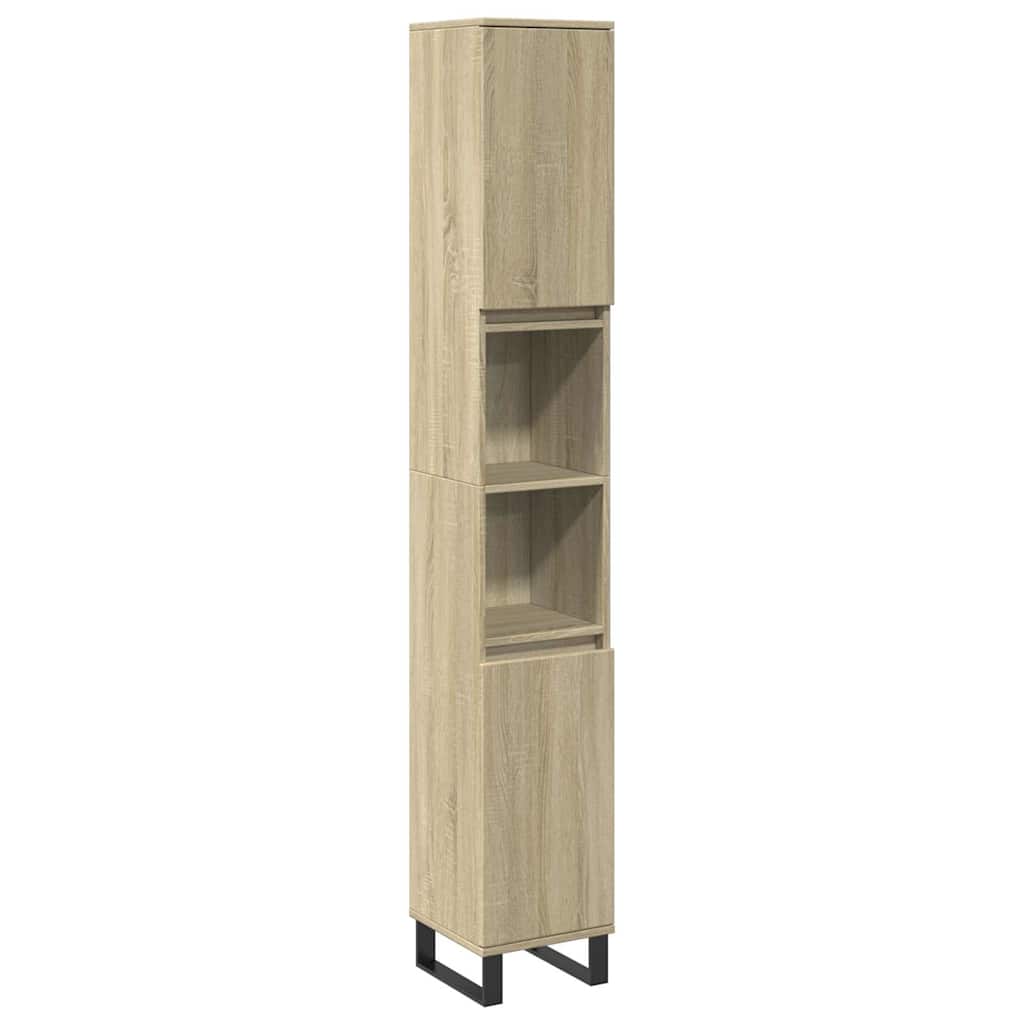 vidaXL Ensemble de meubles de salle de bain 3 pcs Chêne Sonoma Aggloméré