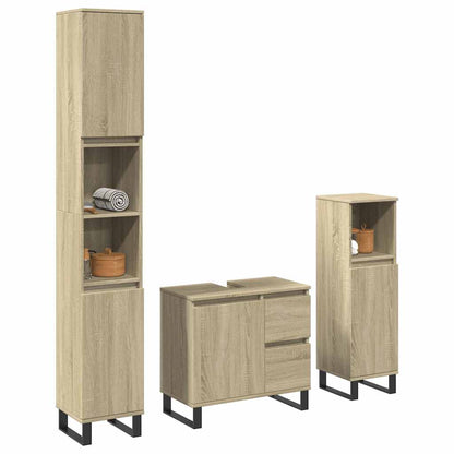 vidaXL Ensemble de meubles de salle de bain 3 pcs Chêne Sonoma Aggloméré
