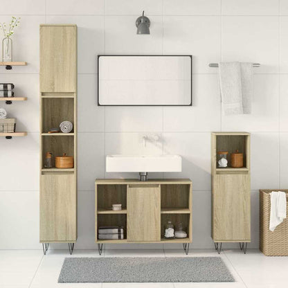 vidaXL Ensemble de meubles de salle de bain 3 pcs Chêne Sonoma Aggloméré