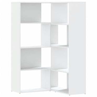 vidaXL Eck-Bücherregal 4 Etagen Weiß 85x85x140 cm Holzwerkstoff