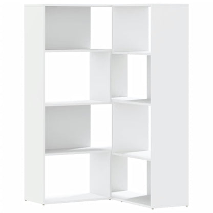 vidaXL Eck-Bücherregal 4 Etagen Weiß 85x85x140 cm Holzwerkstoff
