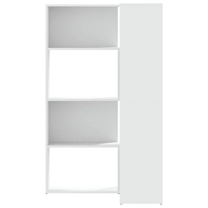 vidaXL Eck-Bücherregal 4 Etagen Weiß 85x85x140 cm Holzwerkstoff
