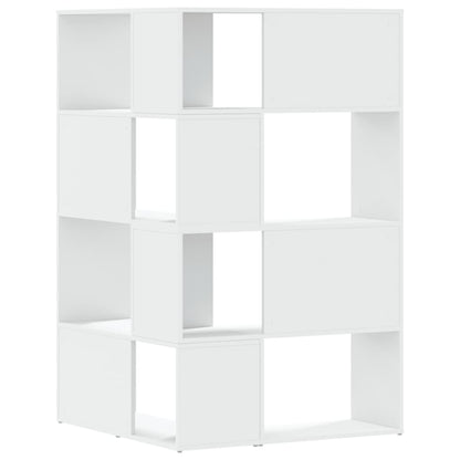 vidaXL Eck-Bücherregal 4 Etagen Weiß 85x85x140 cm Holzwerkstoff