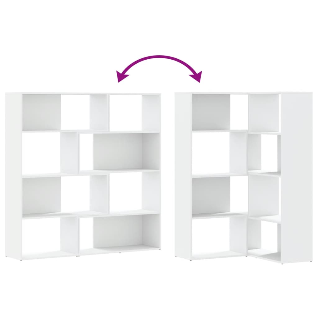 vidaXL Eck-Bücherregal 4 Etagen Weiß 85x85x140 cm Holzwerkstoff
