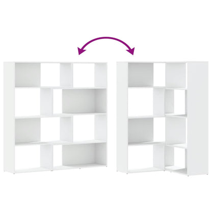 vidaXL Eck-Bücherregal 4 Etagen Weiß 85x85x140 cm Holzwerkstoff
