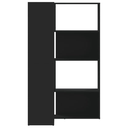 vidaXL Eck-Bücherregal 4 Etagen Schwarz 85x85x140 cm Holzwerkstoff