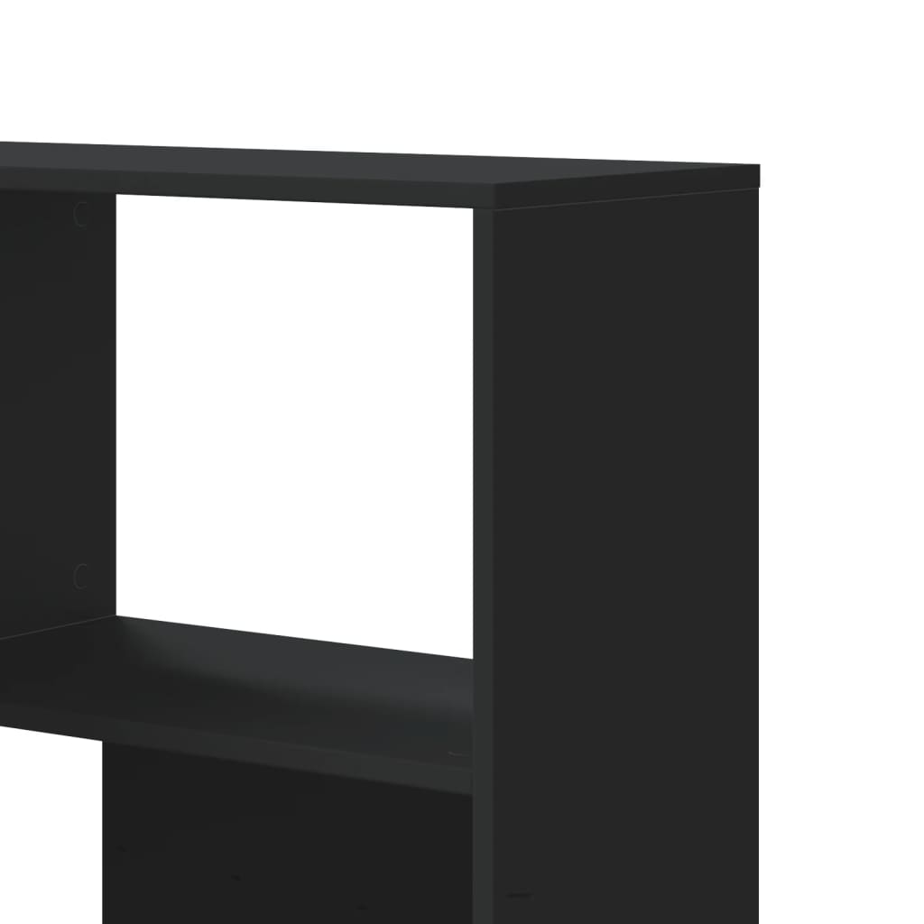 vidaXL Eck-Bücherregal 4 Etagen Schwarz 85x85x140 cm Holzwerkstoff